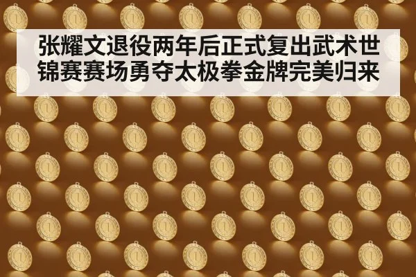 张耀文退役两年后正式复出武术世锦赛赛场勇夺太极拳金牌完美归来